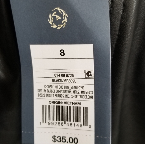 NWT Universal Thread Black Faux Leather High Rise Wide Leg Pants Size 8 - Picture 7 of 9